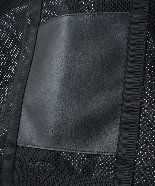 ADAM PATEK（アダムパテック）の「【RES】【ADAM PATEK】Leather trimmed mesh 2way big tote bag（トートバッグ・メンズ・ブラック・FREE）」の6枚目の写真