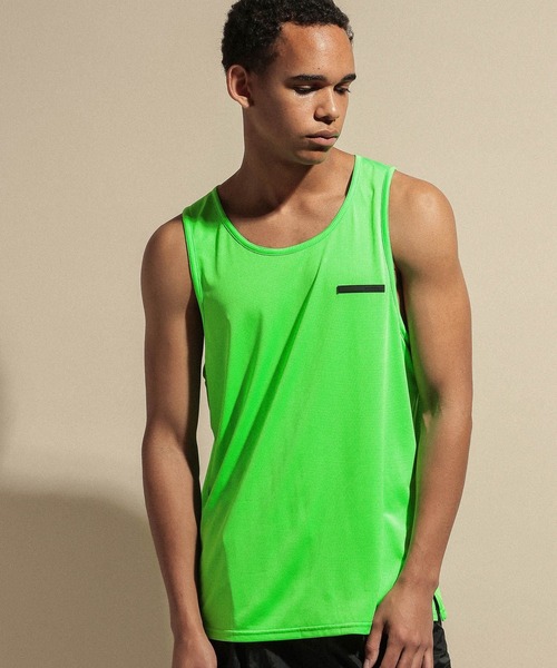 NUMERALS（ヌメラルズ）の「[NUMERALS]MINI MESH LOGO TANK TOP（タンクトップ・メンズ・ブラック/グリーン・MEDIUM/LARGE）」の2枚目の写真