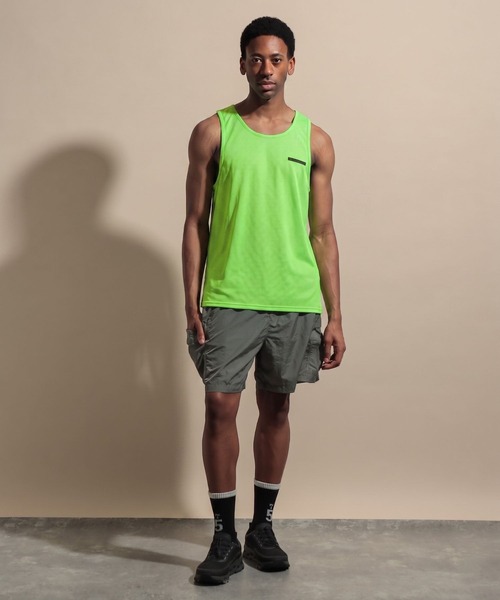 NUMERALS（ヌメラルズ）の「[NUMERALS]MINI MESH LOGO TANK TOP（タンクトップ・メンズ・ブラック/グリーン・MEDIUM/LARGE）」の9枚目の写真