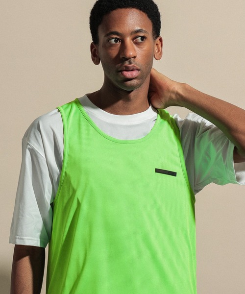 NUMERALS（ヌメラルズ）の「[NUMERALS]MINI MESH LOGO TANK TOP（タンクトップ・メンズ・ブラック/グリーン・MEDIUM/LARGE）」の14枚目の写真