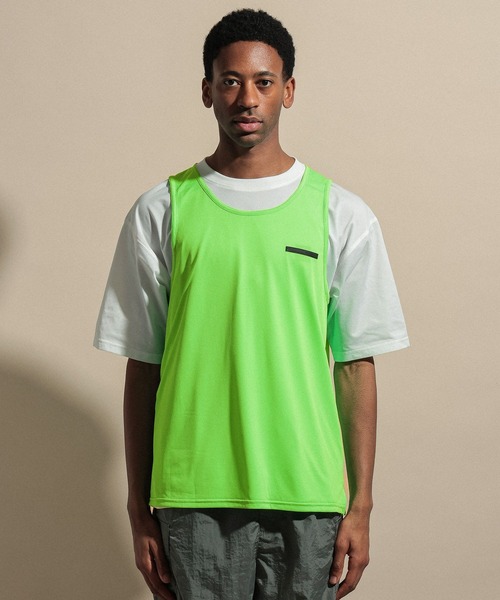 NUMERALS（ヌメラルズ）の「[NUMERALS]MINI MESH LOGO TANK TOP（タンクトップ・メンズ・ブラック/グリーン・MEDIUM/LARGE）」の15枚目の写真