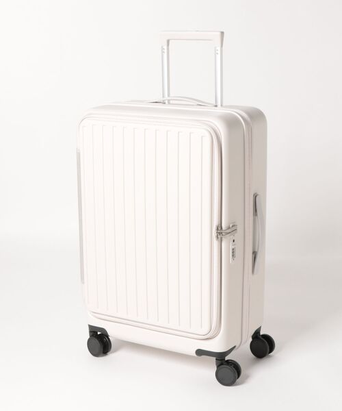 relac(レーラック)の「フロントオープン 多機能TSAロック USBポートスーツケース Mサイズ 60L(スーツケース/キャリーバッグ・レディース・ホワイト/ブラック/ライトブルー/グレー・MEDIUM)」の1枚目の写真