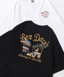 BEN DAVIS/ベンデイビス SOUVENIR EMB TEE/オーバーサイズ ストリート バックプリント ロゴ ワンポイント刺繍 半袖Tシャツ/レディース メンズ