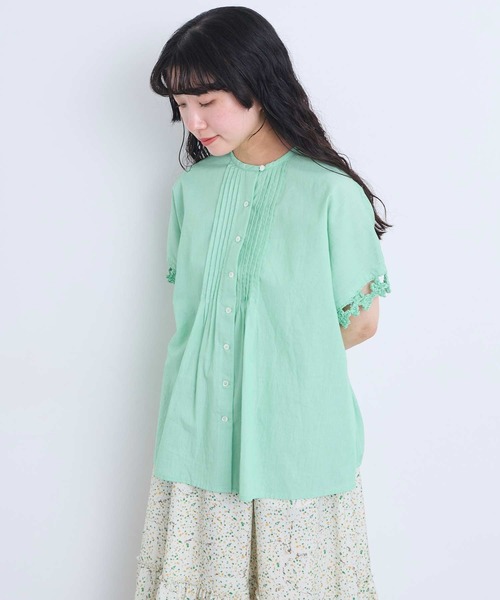 l'atelier du savon(アトリエドサボン)の「さき編みお花のふんわりブラウス(シャツ/ブラウス・レディース・ホワイト/グリーン/ダークブラウン/ブルー・FREE)」の22枚目の写真