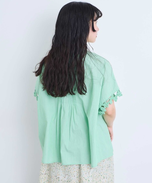 l'atelier du savon(アトリエドサボン)の「さき編みお花のふんわりブラウス(シャツ/ブラウス・レディース・ホワイト/グリーン/ダークブラウン/ブルー・FREE)」の20枚目の写真
