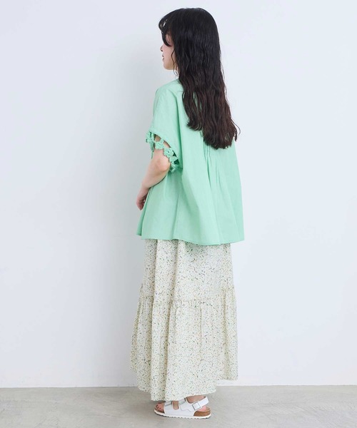 l'atelier du savon(アトリエドサボン)の「さき編みお花のふんわりブラウス(シャツ/ブラウス・レディース・ホワイト/グリーン/ダークブラウン/ブルー・FREE)」の17枚目の写真