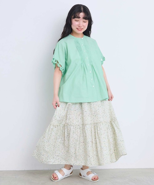 l'atelier du savon(アトリエドサボン)の「さき編みお花のふんわりブラウス(シャツ/ブラウス・レディース・ホワイト/グリーン/ダークブラウン/ブルー・FREE)」の16枚目の写真