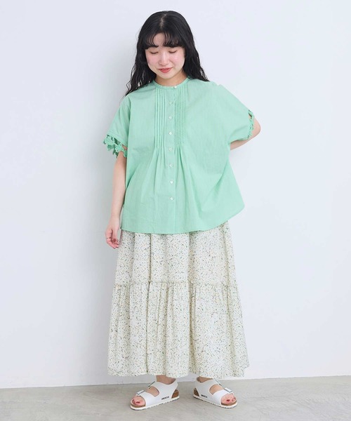l'atelier du savon(アトリエドサボン)の「さき編みお花のふんわりブラウス(シャツ/ブラウス・レディース・ホワイト/グリーン/ダークブラウン/ブルー・FREE)」の15枚目の写真