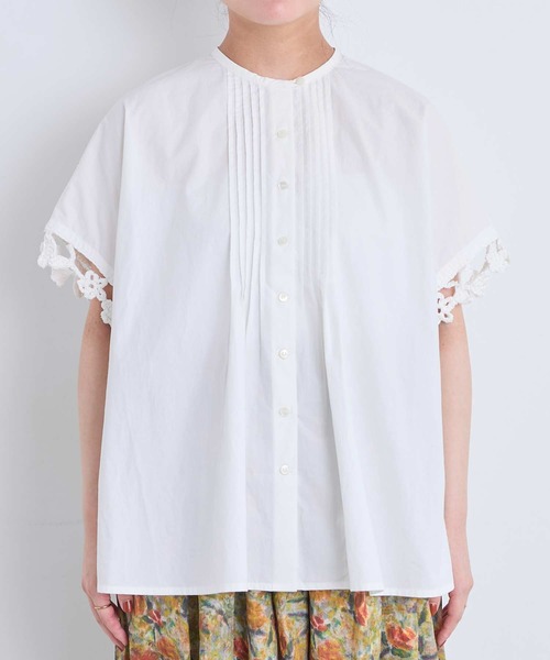 l'atelier du savon(アトリエドサボン)の「さき編みお花のふんわりブラウス(シャツ/ブラウス・レディース・ホワイト/グリーン/ダークブラウン/ブルー・FREE)」の14枚目の写真