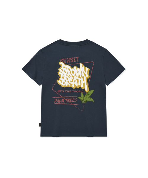 BROWNBREATH(ブラウンブレス)の「W SUNSET TROPICS TEE - NAVY(Tシャツ/カットソー・レディース・その他・SMALL/MEDIUM)」の1枚目の写真