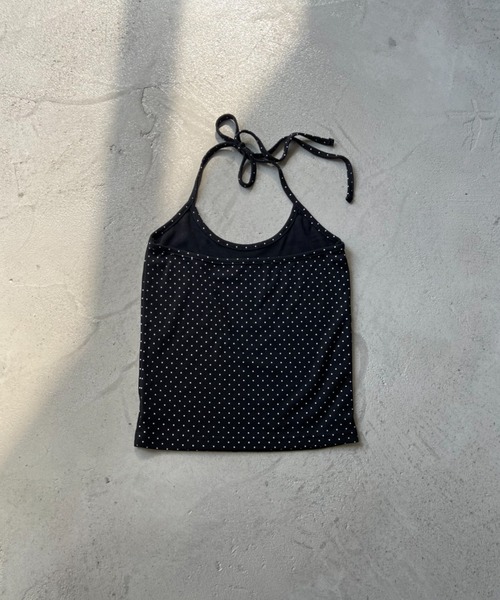 NUJOH(ヌゾ)の「Dot Halter Sleeveless Top / ドットホルターネックノースリーブトップス(タンクトップ・レディース・グレー/アイボリー/ブラック・FREE)」の7枚目の写真