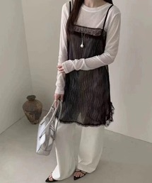 CHUN CHUN NOTES（チュンチュンノーツ）の「26SS/シアープリーツレースキャミワンピース（キャミソール）」