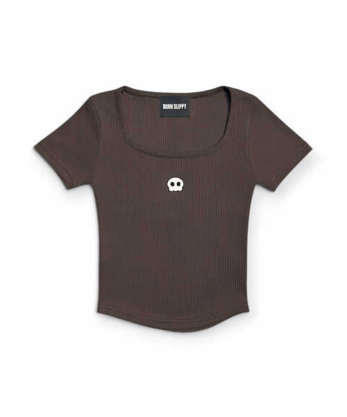 BORN SLIPPY(ボーンスリッピー)の「Bully Square Neck T-shirt (Brown)(Tシャツ/カットソー・レディース・その他・FREE)」の1枚目の写真
