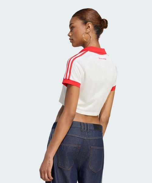 adidas(アディダス)の「クロップドジャージ / アディダスオリジナルス adidas Originals(Tシャツ/カットソー・レディース・ホワイト・X-SMALL/XX-LARGE/LARGE/MEDIUM/SMALL/X-LARGE)」の2枚目の写真