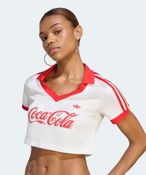 adidas(アディダス)の「クロップドジャージ / アディダスオリジナルス adidas Originals(Tシャツ/カットソー・レディース・ホワイト・X-SMALL/XX-LARGE/LARGE/MEDIUM/SMALL/X-LARGE)」の3枚目の写真