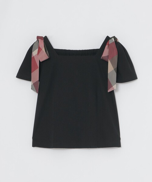 BLUE LABEL CRESTBRIDGE(ブルーレーベルクレストブリッジ)の「ショルダーリボンカットソー(Tシャツ/カットソー・レディース・ダークネイビー/ブラック/ホワイト・40/38)」の2枚目の写真