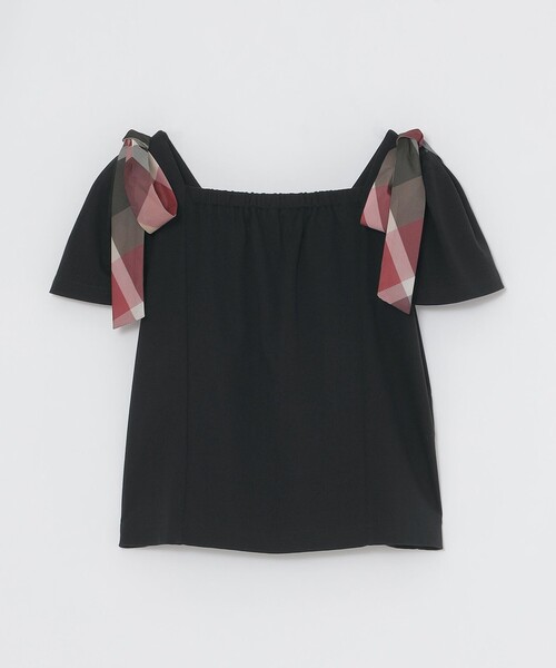 BLUE LABEL CRESTBRIDGE(ブルーレーベルクレストブリッジ)の「ショルダーリボンカットソー(Tシャツ/カットソー・レディース・ダークネイビー/ブラック/ホワイト・40/38)」の6枚目の写真