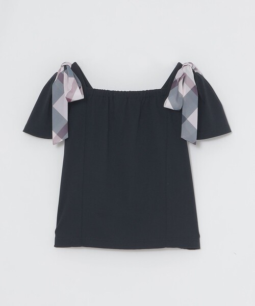 BLUE LABEL CRESTBRIDGE(ブルーレーベルクレストブリッジ)の「ショルダーリボンカットソー(Tシャツ/カットソー・レディース・ダークネイビー/ブラック/ホワイト・40/38)」の8枚目の写真