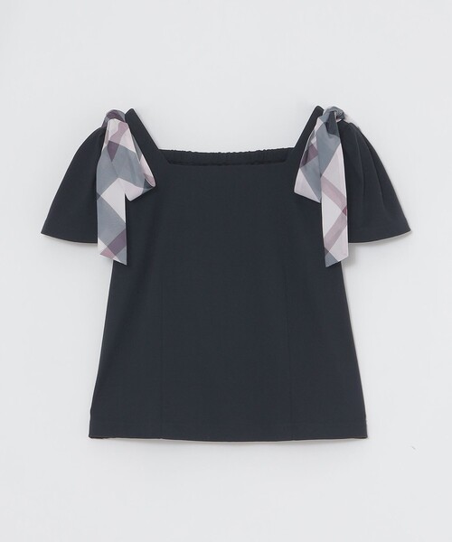 BLUE LABEL CRESTBRIDGE(ブルーレーベルクレストブリッジ)の「ショルダーリボンカットソー(Tシャツ/カットソー・レディース・ダークネイビー/ブラック/ホワイト・40/38)」の9枚目の写真