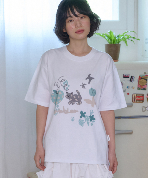 ambler(エムブラー)の「グリーンアップル グラフィック半袖Tシャツ AS1313 (ホワイト)(Tシャツ/カットソー・レディース・その他・SMALL/MEDIUM)」の1枚目の写真