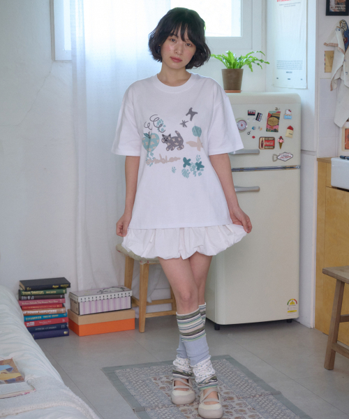 ambler(エムブラー)の「グリーンアップル グラフィック半袖Tシャツ AS1313 (ホワイト)(Tシャツ/カットソー・レディース・その他・SMALL/MEDIUM)」の2枚目の写真