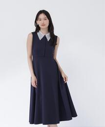 NATURAL BEAUTY BASIC | レース襟ノースリーブワンピース(ワンピース)