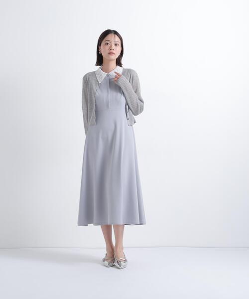 NATURAL BEAUTY BASIC(ナチュラルビューティーベーシック)の「レース襟ノースリーブワンピース(ワンピース・レディース・ネイビー/グレー・MEDIUM/P/S)」の3枚目の写真