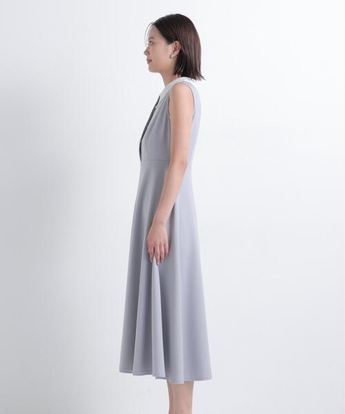 NATURAL BEAUTY BASIC(ナチュラルビューティーベーシック)の「レース襟ノースリーブワンピース(ワンピース・レディース・ネイビー/グレー・MEDIUM/P/S)」の4枚目の写真