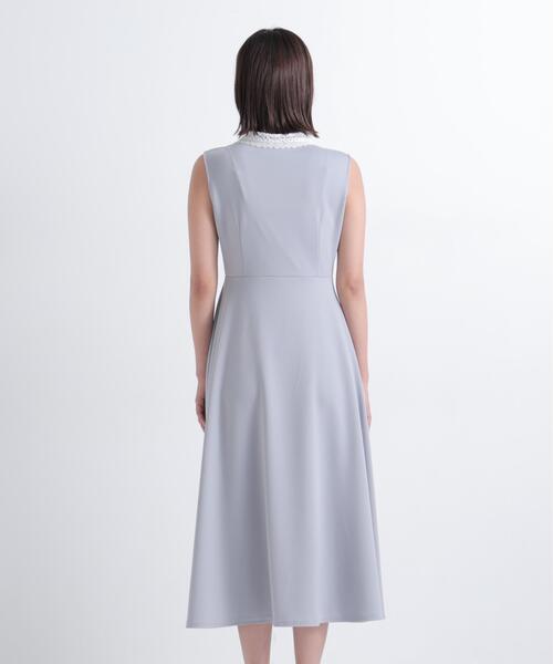 NATURAL BEAUTY BASIC(ナチュラルビューティーベーシック)の「レース襟ノースリーブワンピース(ワンピース・レディース・ネイビー/グレー・MEDIUM/P/S)」の5枚目の写真