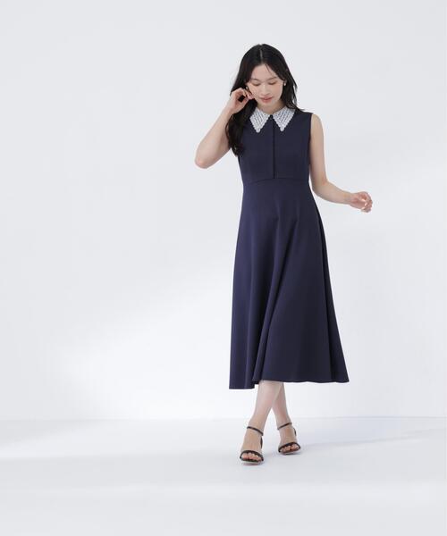 NATURAL BEAUTY BASIC(ナチュラルビューティーベーシック)の「レース襟ノースリーブワンピース(ワンピース・レディース・ネイビー/グレー・MEDIUM/P/S)」の14枚目の写真