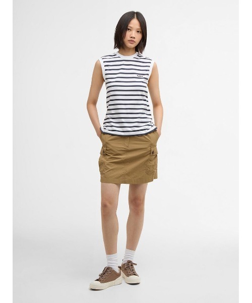 Barbour（バブアー）の「Debbie ボーダー ノースリーブ トップス（レディース）（タンクトップ・レディース・ピンク/ブラック・SMALL）」の7枚目の写真