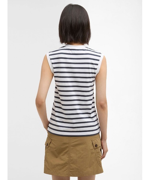 Barbour（バブアー）の「Debbie ボーダー ノースリーブ トップス（レディース）（タンクトップ・レディース・ピンク/ブラック・SMALL）」の9枚目の写真