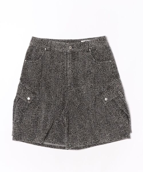VI E DIT(ヴィエディット)の「VIEDIT/ヴィエディット/レオパードデニムショーツ(デニムパンツ・レディース・グレー・2)」の1枚目の写真