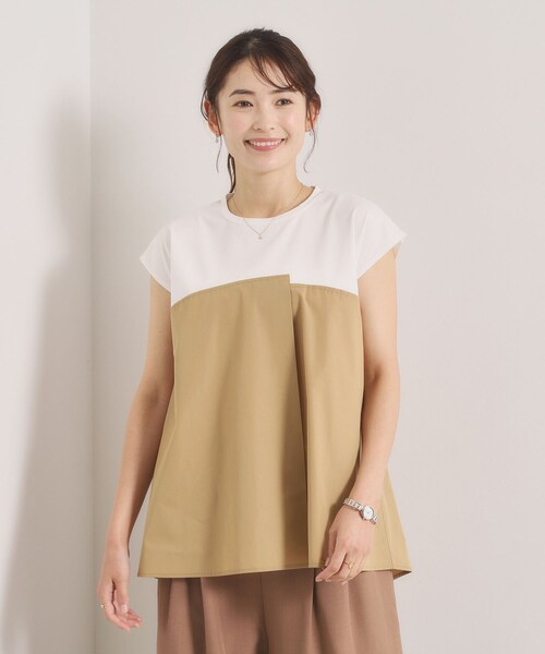 ITS'DEMO(イッツデモ)の「【冷感/速乾】ビスチェ風プルオーバー(Tシャツ/カットソー・レディース・ベージュ/ブラック/ライトブルー・00)」の3枚目の写真
