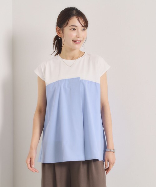 ITS'DEMO(イッツデモ)の「【冷感/速乾】ビスチェ風プルオーバー(Tシャツ/カットソー・レディース・ベージュ/ブラック/ライトブルー・00)」の1枚目の写真