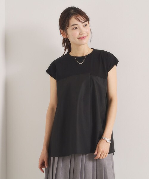 ITS'DEMO(イッツデモ)の「【冷感/速乾】ビスチェ風プルオーバー(Tシャツ/カットソー・レディース・ベージュ/ブラック/ライトブルー・00)」の2枚目の写真