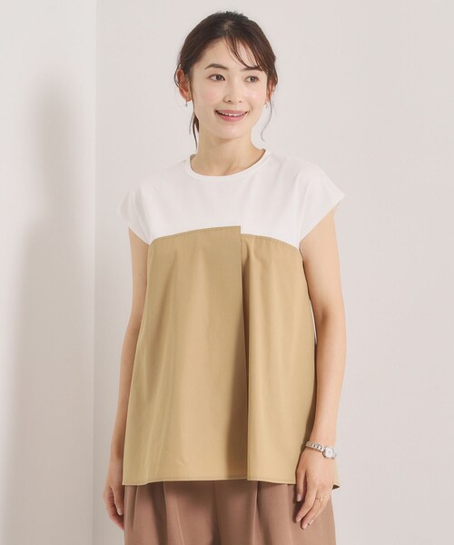 ITS'DEMO(イッツデモ)の「【冷感/速乾】ビスチェ風プルオーバー(Tシャツ/カットソー・レディース・ベージュ/ブラック/ライトブルー・00)」の6枚目の写真