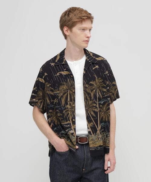 AVIREX(アヴィレックス)の「ALOHA SHIRT”PALM TREE" / アロハシャツ / AVIREX / アヴィレックス(シャツ/ブラウス・メンズ・ブラック/ネイビー・XX-LARGE/X-LARGE/LARGE/MEDIUM)」の3枚目の写真
