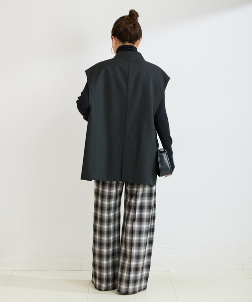 B.C STOCK（ベーセーストック）の「手洗い可 / TR CHECK パンツ（その他パンツ・レディース・ブラック/ブラウン・FREE）」の4枚目の写真