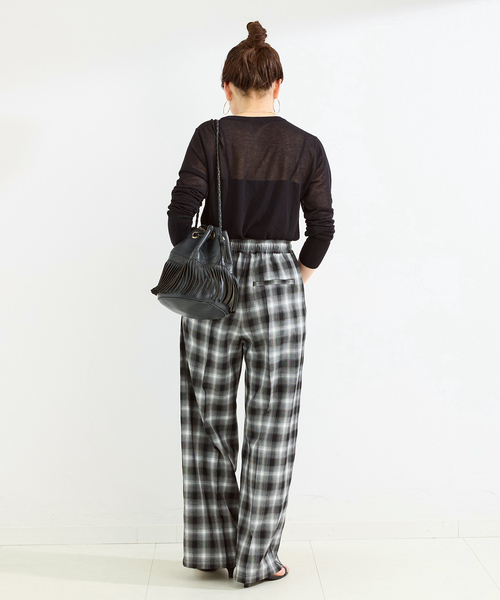 B.C STOCK（ベーセーストック）の「手洗い可 / TR CHECK パンツ（その他パンツ・レディース・ブラック/ブラウン・FREE）」の7枚目の写真
