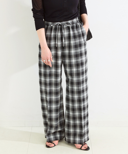 B.C STOCK（ベーセーストック）の「手洗い可 / TR CHECK パンツ（その他パンツ・レディース・ブラック/ブラウン・FREE）」の8枚目の写真