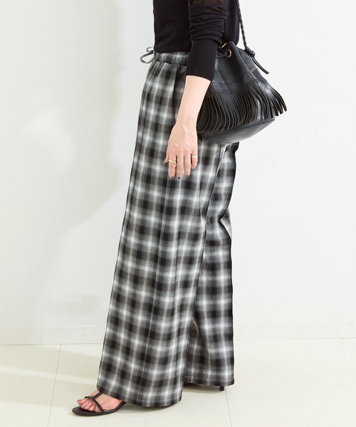 B.C STOCK（ベーセーストック）の「手洗い可 / TR CHECK パンツ（その他パンツ・レディース・ブラック/ブラウン・FREE）」の10枚目の写真