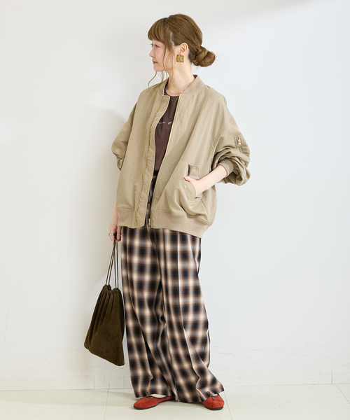 B.C STOCK（ベーセーストック）の「手洗い可 / TR CHECK パンツ（その他パンツ・レディース・ブラック/ブラウン・FREE）」の12枚目の写真