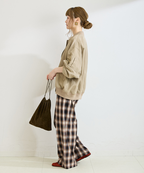 B.C STOCK（ベーセーストック）の「手洗い可 / TR CHECK パンツ（その他パンツ・レディース・ブラック/ブラウン・FREE）」の13枚目の写真