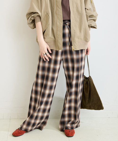 B.C STOCK（ベーセーストック）の「手洗い可 / TR CHECK パンツ（その他パンツ・レディース・ブラック/ブラウン・FREE）」の15枚目の写真