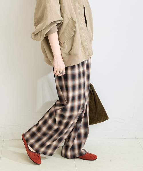 B.C STOCK（ベーセーストック）の「手洗い可 / TR CHECK パンツ（その他パンツ・レディース・ブラック/ブラウン・FREE）」の17枚目の写真