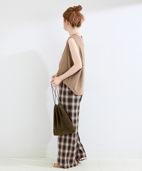 B.C STOCK（ベーセーストック）の「手洗い可 / TR CHECK パンツ（その他パンツ・レディース・ブラック/ブラウン・FREE）」の20枚目の写真