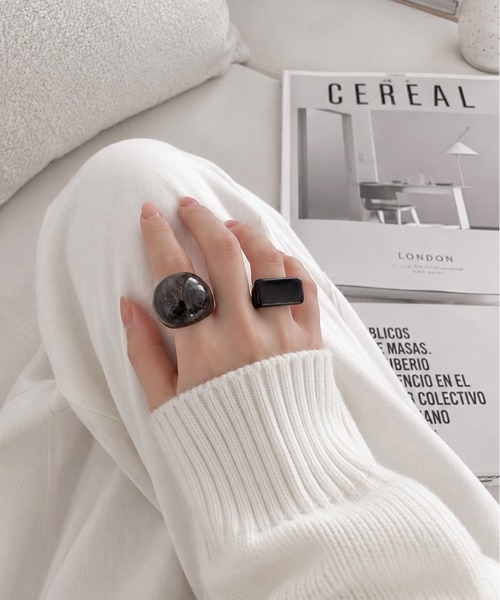 NOLITA LABORATORY(ノリータラボラトリー)の「【 NOLITA / ノリータ 】4点セット ボリューム アクリル リング(リング・レディース・ブラック・FREE)」の10枚目の写真