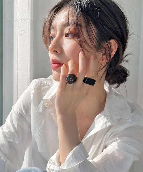 NOLITA LABORATORY(ノリータラボラトリー)の「【 NOLITA / ノリータ 】4点セット ボリューム アクリル リング(リング・レディース・ブラック・FREE)」の12枚目の写真