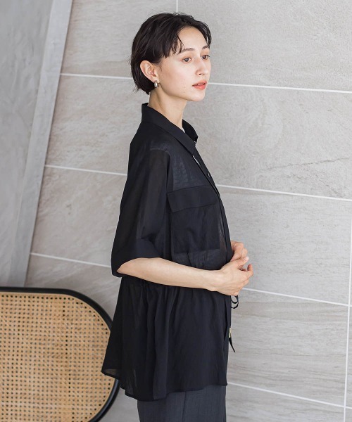 la.f…(ラエフ)の「【SETUP対応】リネンライクシアーボイルシャツ(シャツ/ブラウス・レディース・ブラック/ブルー/ブラウン/カーキ・9号)」の15枚目の写真